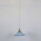 Art Deco blue glass pendant light, moulded glass shade — Ø19 cm — 3 available