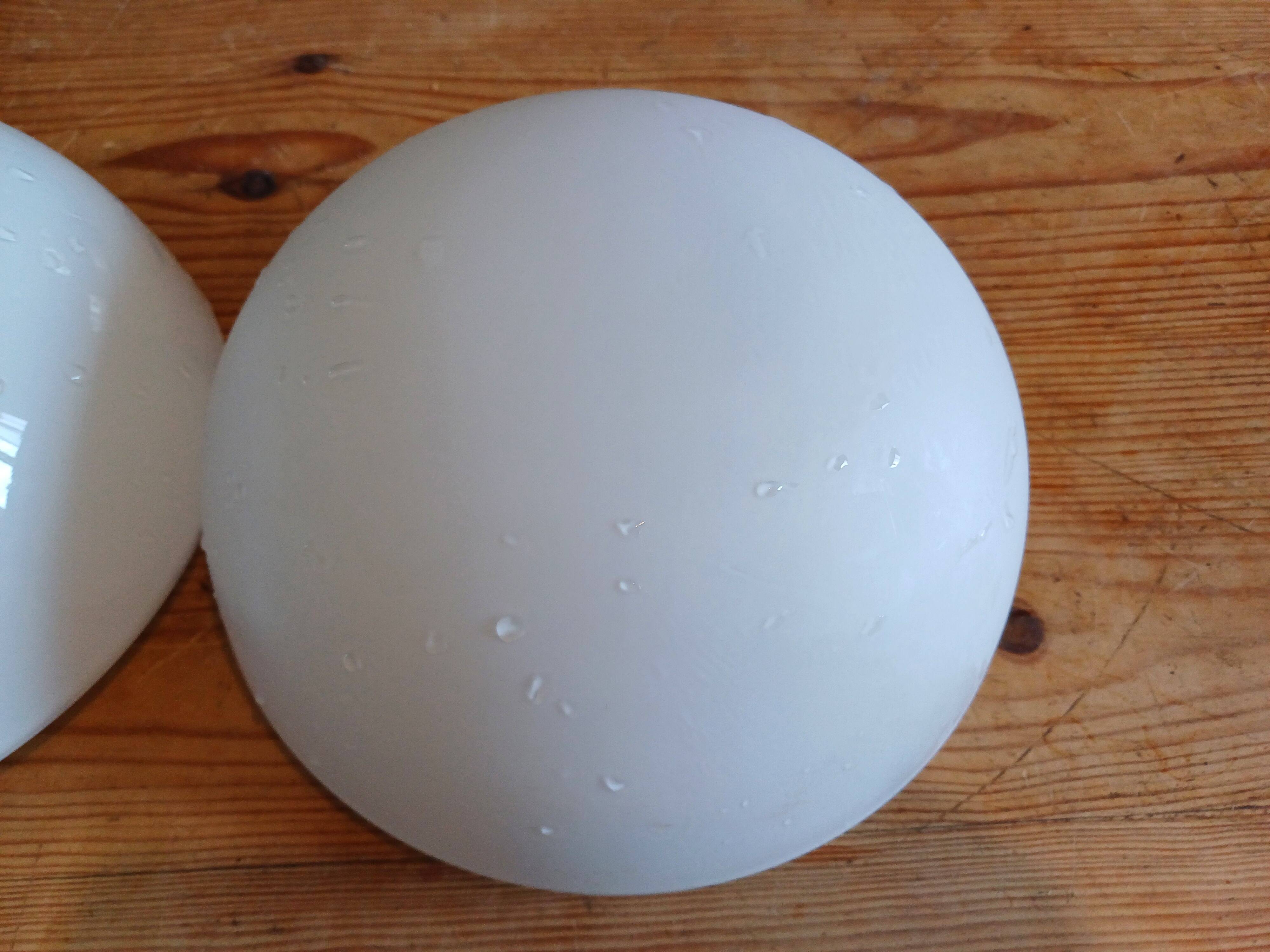 2 white opaline ceiling globes