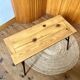 Table basse avec plateau en pin, piètement en métal tubulaire, années 1950