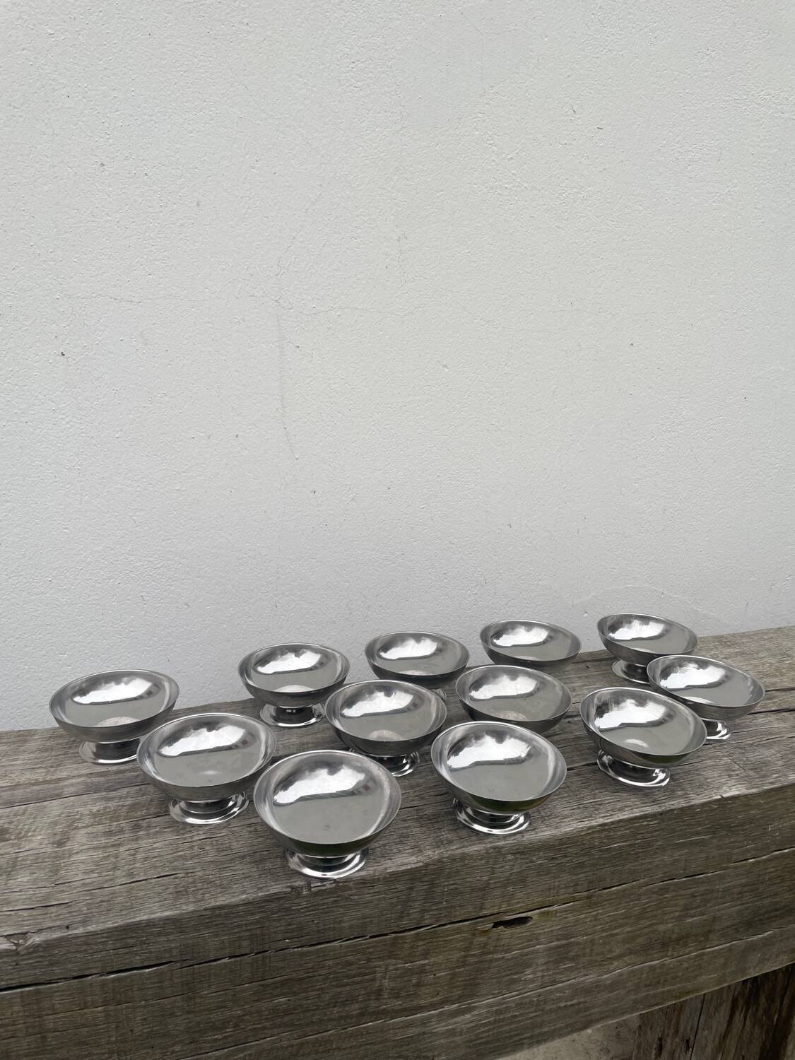 12 stainless steel cups 1970