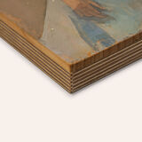 Étude féminine huile sur plaque de bois 24 x 30 cm