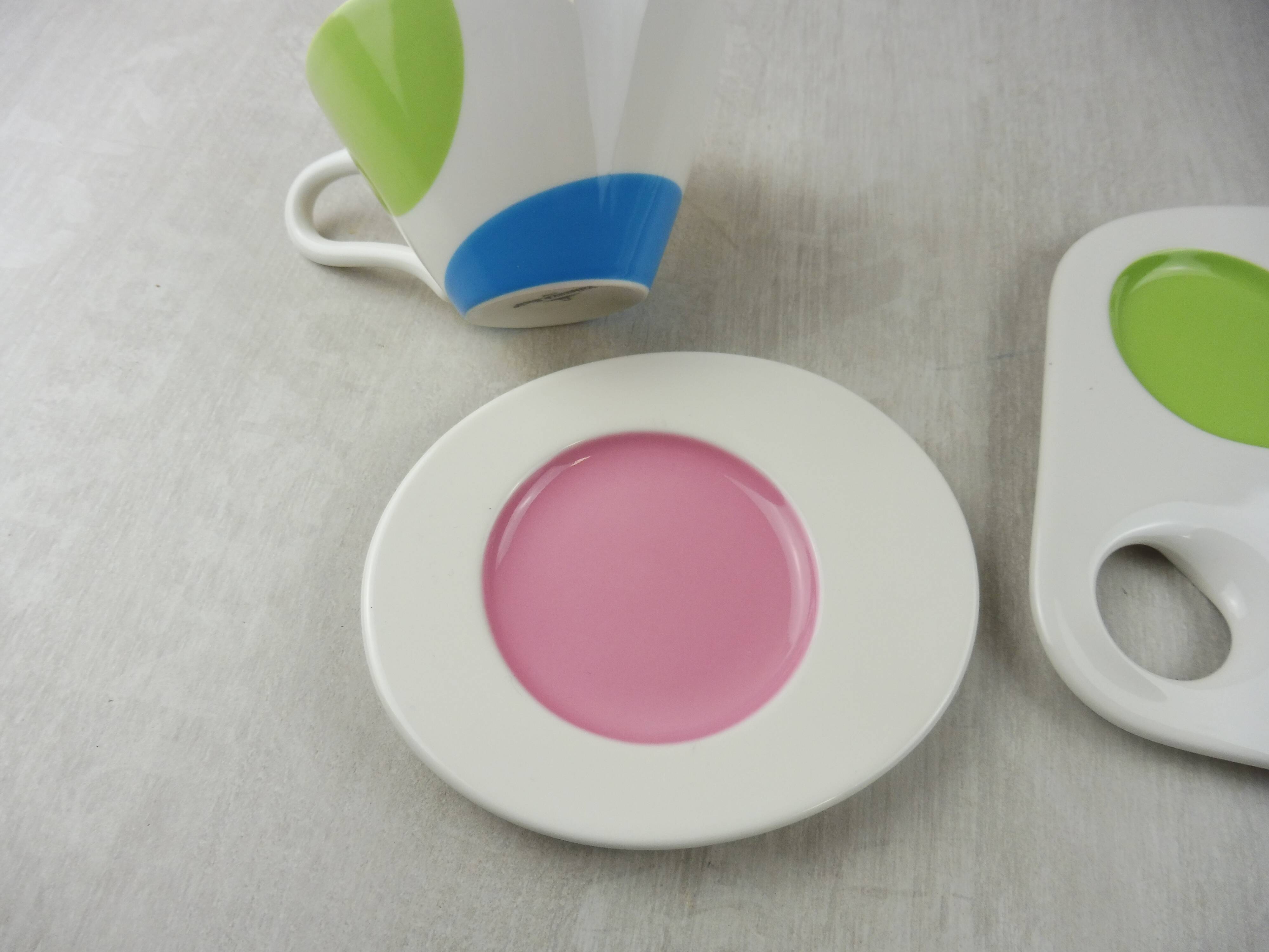 Coffee service plate - cup, paint palette décor, Villeroy - Boch