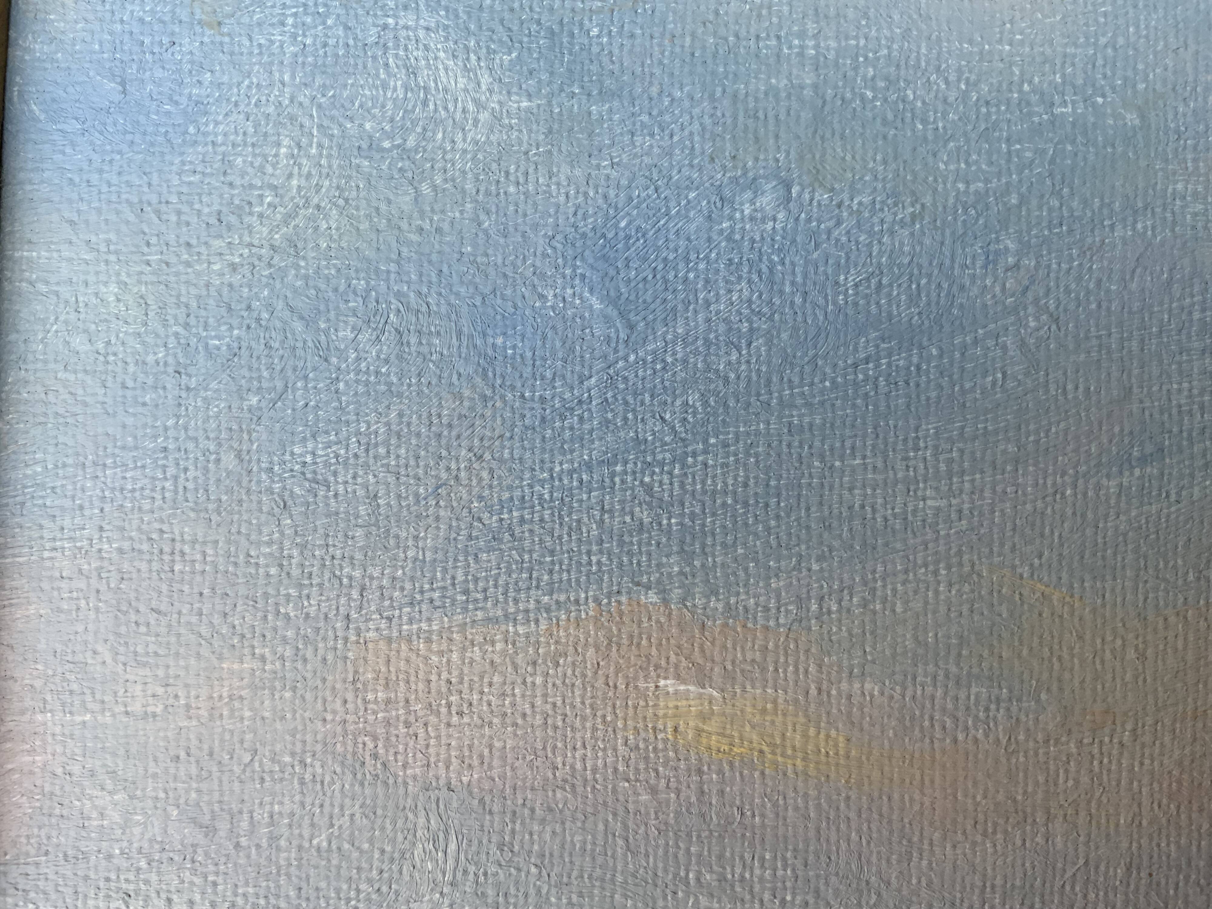 Peinture à l'huile sur toile vintage de paysage marin par B. Fransson