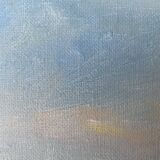 Peinture à l'huile sur toile vintage de paysage marin par B. Fransson