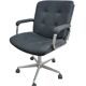 Black mottled fabric and chrome swivel armchair, 1