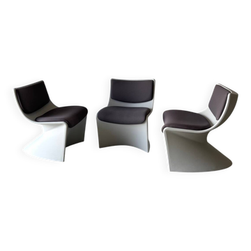 Série de 3 chauffeuses design Space par A. Pinaffo et P. Scagnellato
