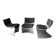 Series of 3 designer armchairs Space by A. Pinaffo and P. Scagnellato