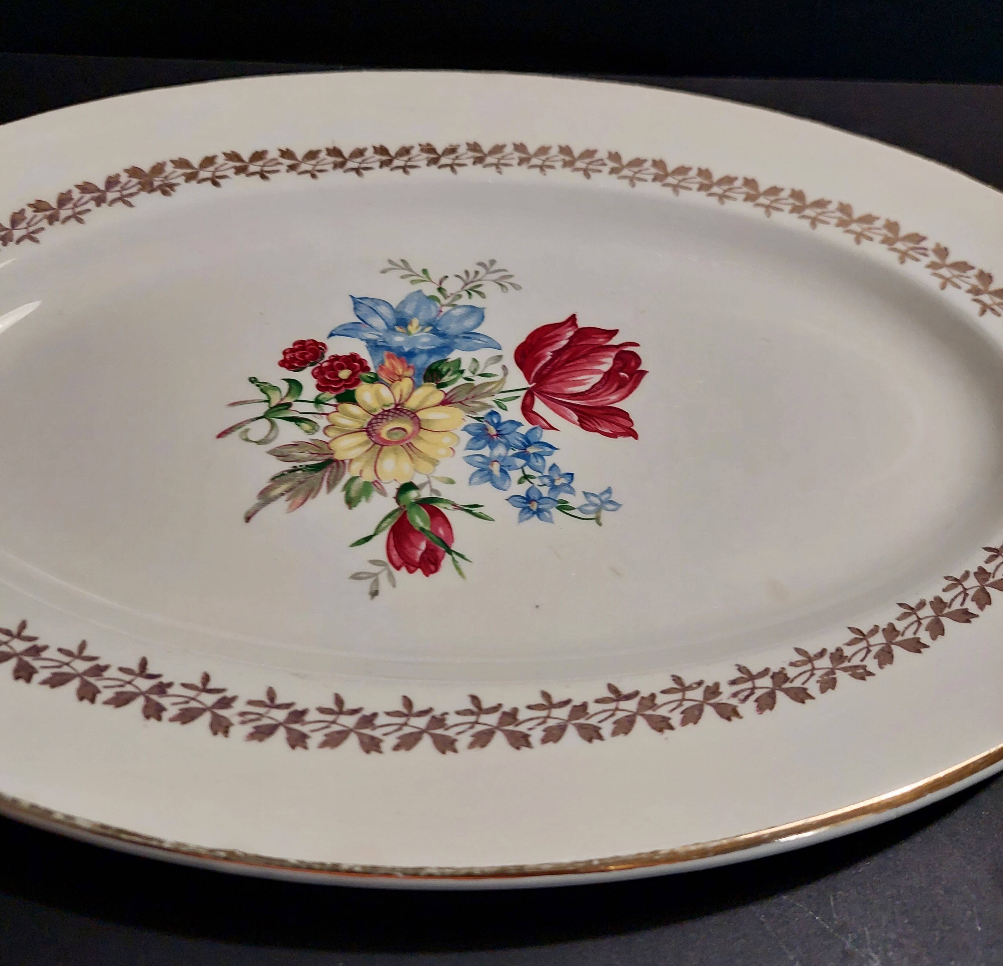Sarreguemines oval dish early 20th century