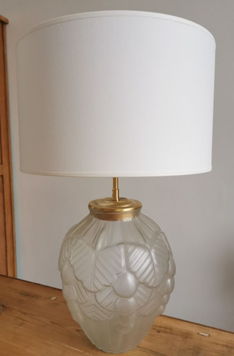 Pair of polished glass art deco lamp