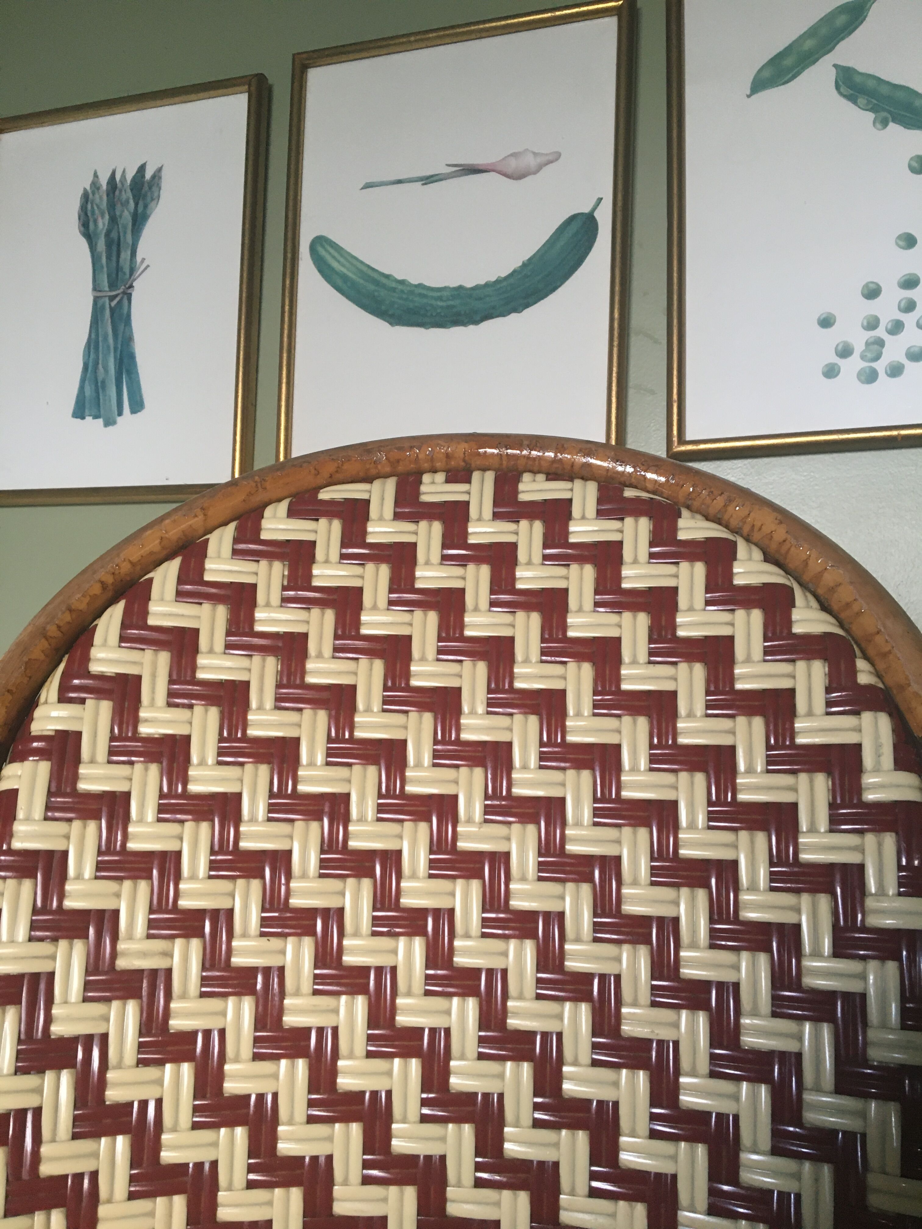Chaise de bistrot  bambou et plastique