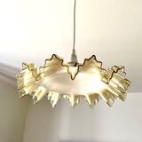 Suspension drapée verre blanc beige