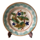 Old barbotine dessert plate. Floral patterns