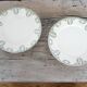 Cake dish on foot, old compotier by the Sarreguemines factory, France