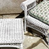 Vintage rattan kids garden armchair