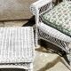 Vintage rattan kids garden armchair