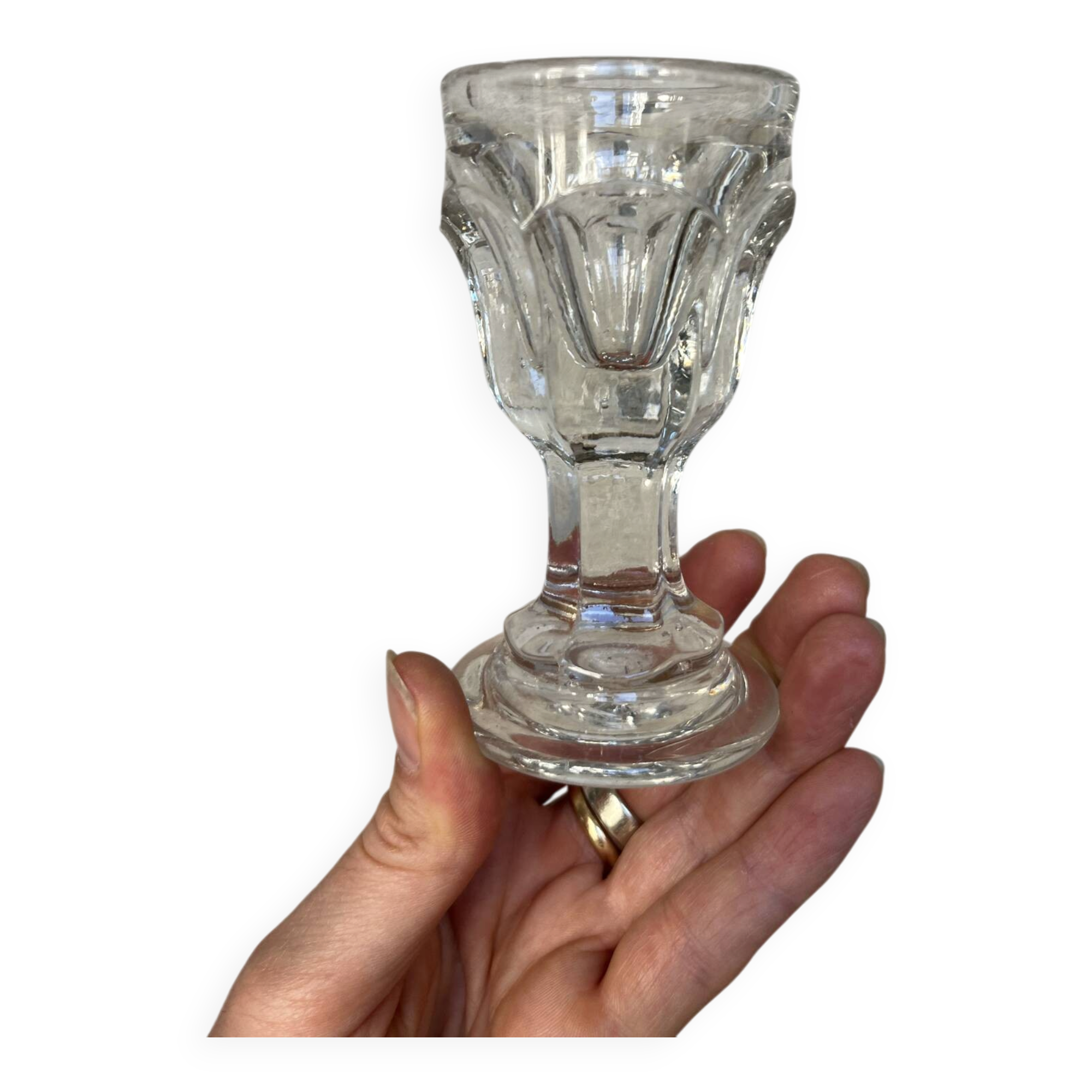 Pair of liqueur glasses 1900 known as "trompe couillon"