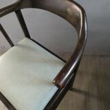 Desk armchair in wood and skai