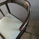 Desk armchair in wood and skai