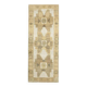1970s Turkish Hand-Knotted Wool Cotton White Runner Rug 120X314
