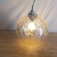 Amber bubble glass vintage pendant globe – 1960s/70s design
