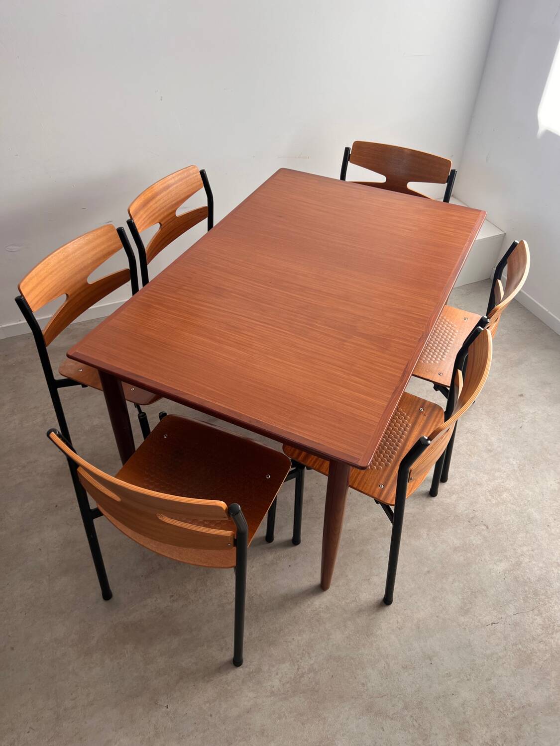 Old Scandinavian design rectangular teak table from the 60s vintage