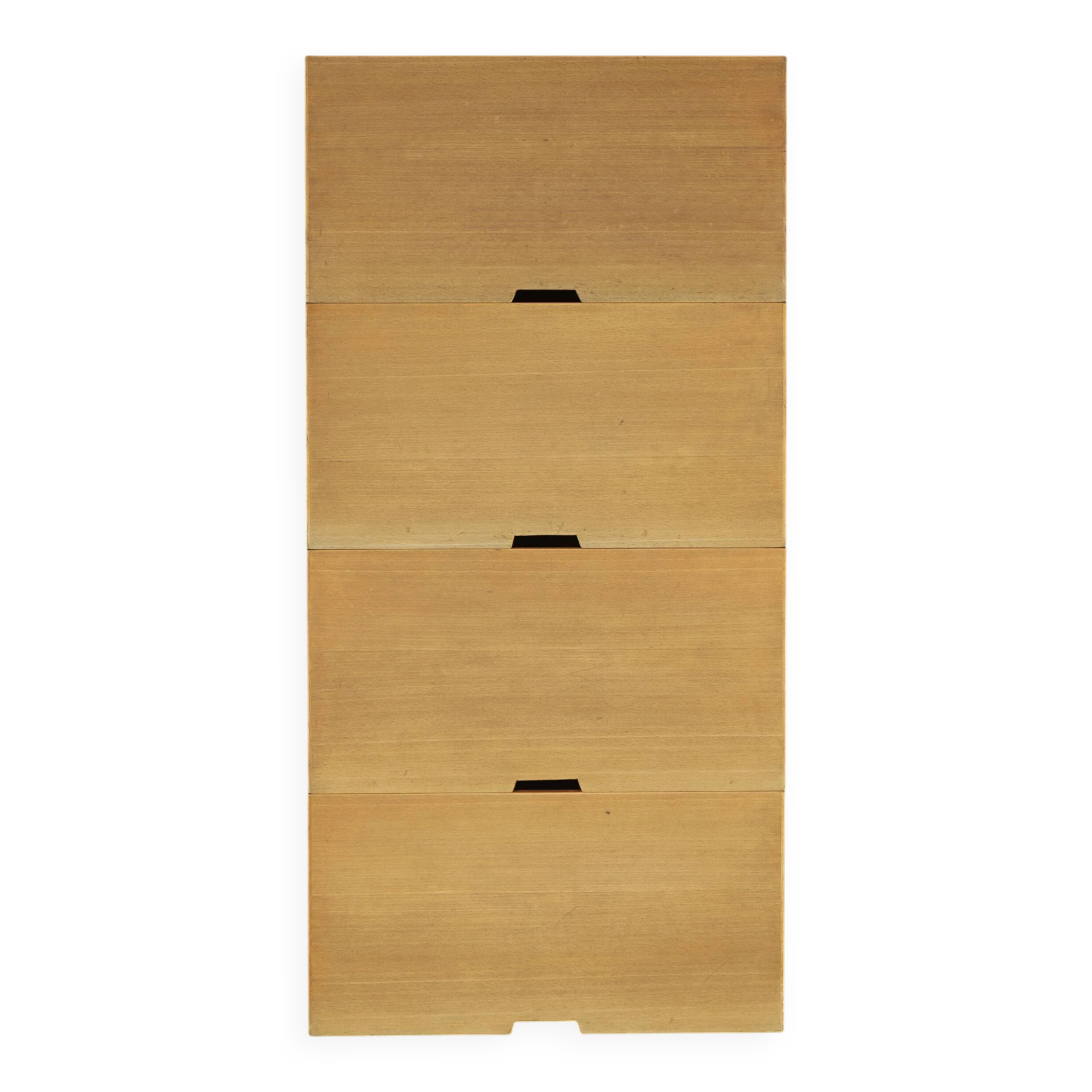 Storage Boxes in beech wood by Wim den Boon, 1967. Set of 4