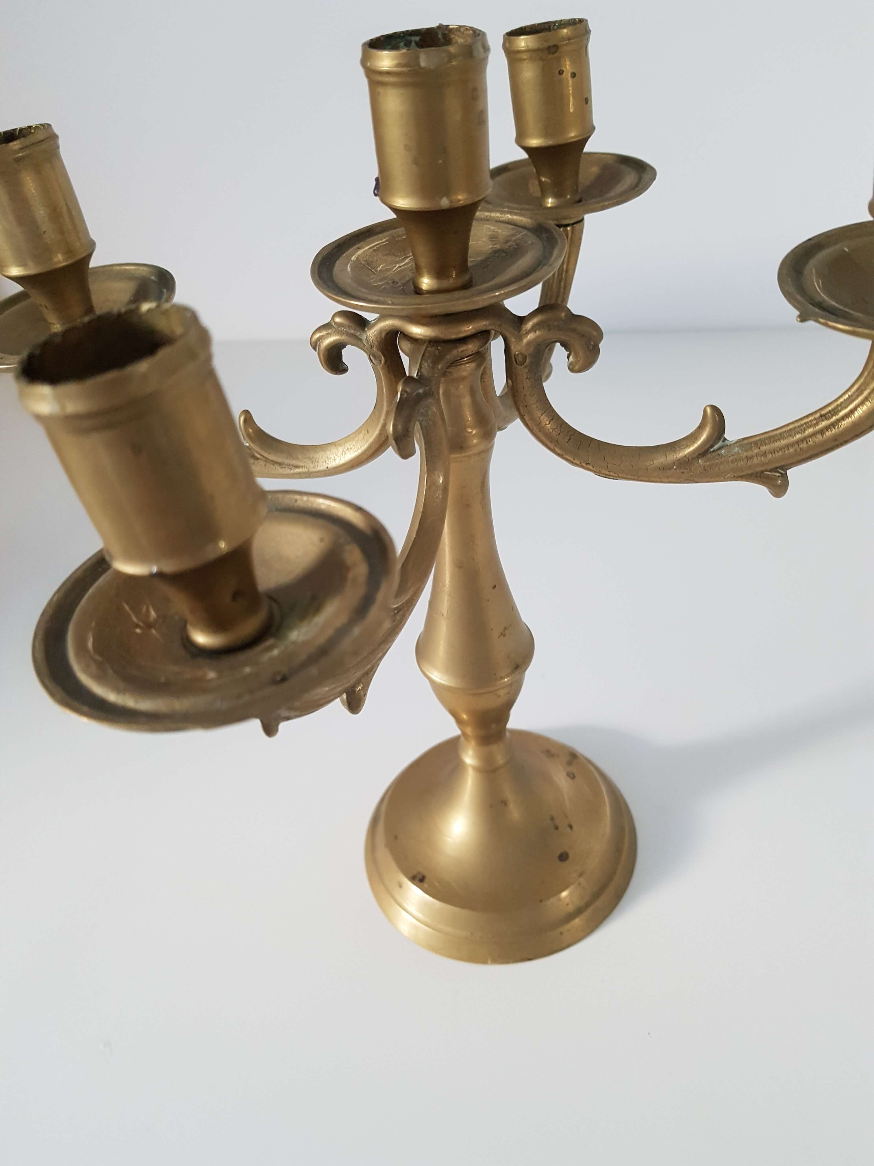 Antique brass candlestick 4 branches