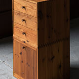 Set of 2 pine cube cabinets in the style of ate van apeldoorn, dutch design, 1960’s