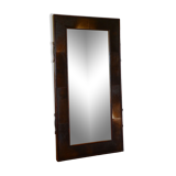 Free-standing mirror with leather frame