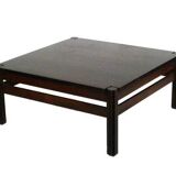 Table basse carrée en bois Saporiti Design italien années 60