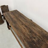 Old restored oak workbench