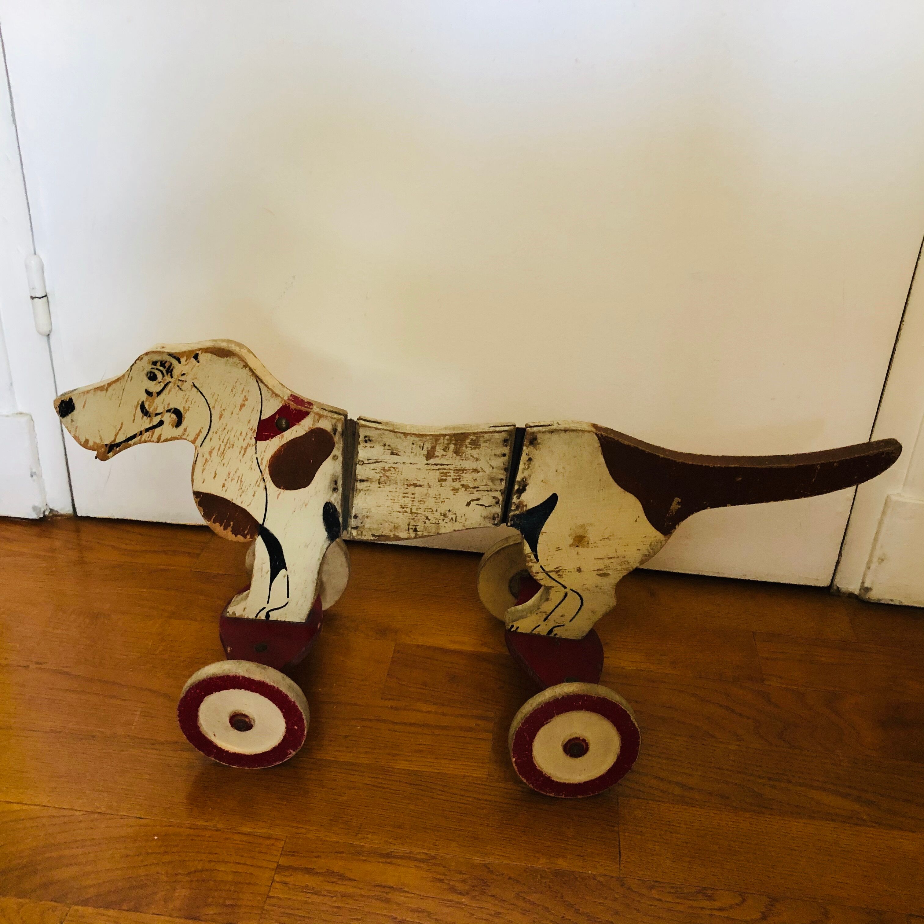 Jouet ancien chien articulé