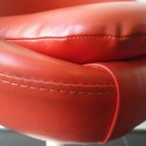 Chaise baquet vintage orange (plastique + cuir)