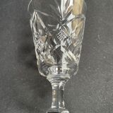 6 crystal wine glasses cut xxth