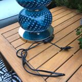 Blue blown glass lamp