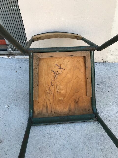 Lot 6 stackable chairs school stella tube/wood