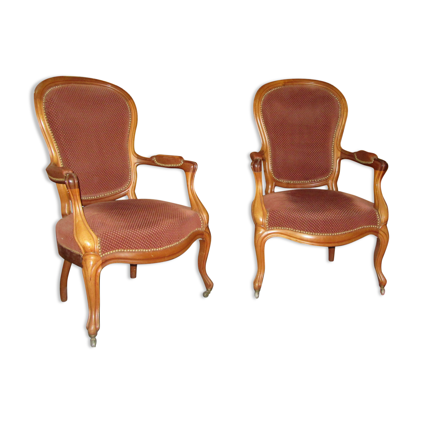 2 mahogany armchairs louis philippe