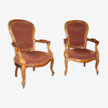 2 mahogany armchairs louis philippe