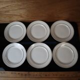 Ensemble de 6 assiettes plates en porcelaine Frise dorée