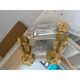 Venetian Rectangular Gold Floreal Hand-Carving Mirror in Murano Glass Style