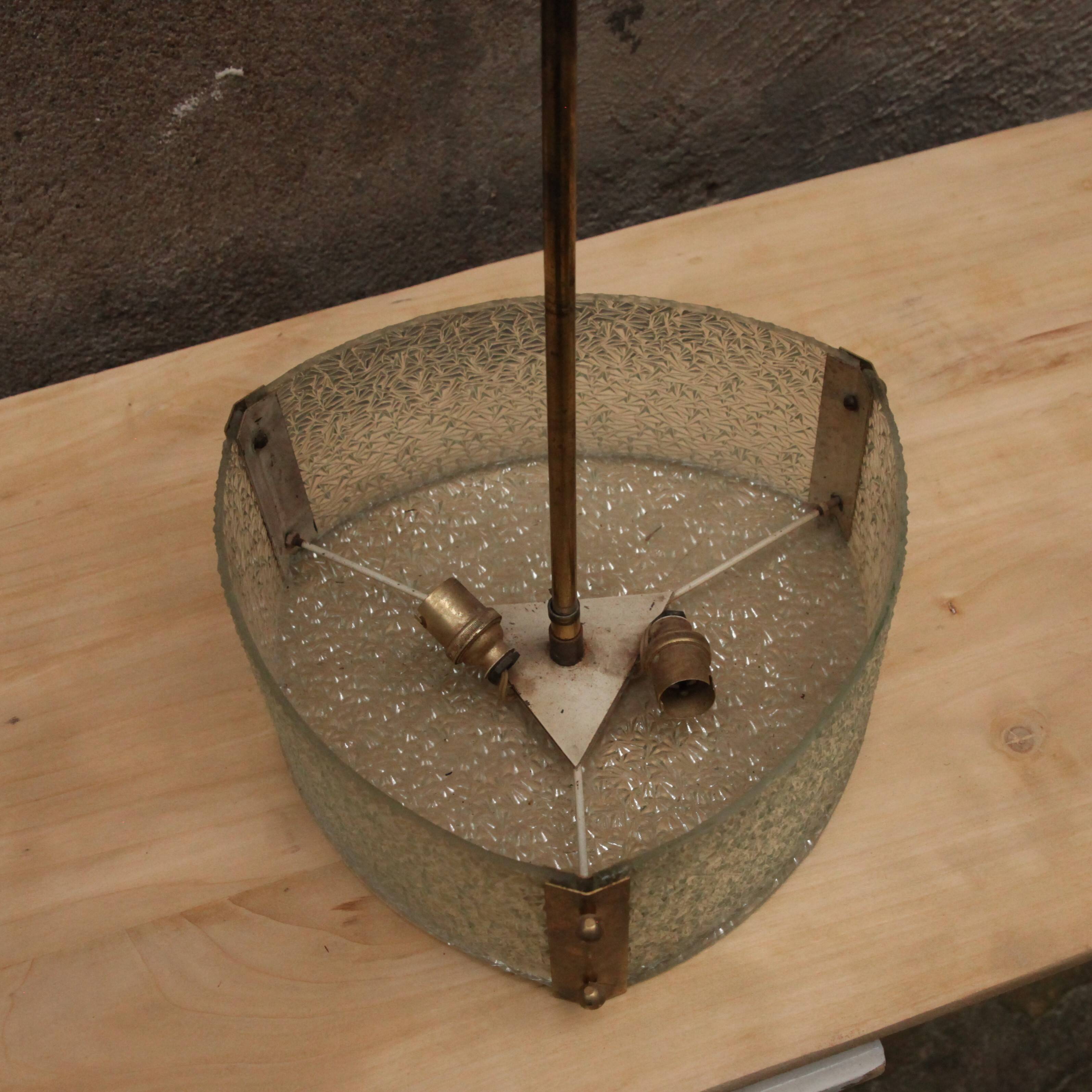 Glass and brass pendant light