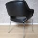 Armchair with leather and chrome armrests