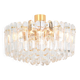 Magnificent luminaire in gilded brass and crystal glass Palazzo, Kalmar, Austria, 1970.