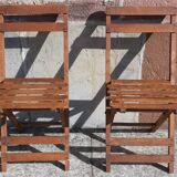 Foldable wooden chairs from the 50s