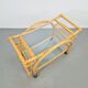 Vintage Trolley in Rattan, Bentwood and Leather, Italy, 1970s