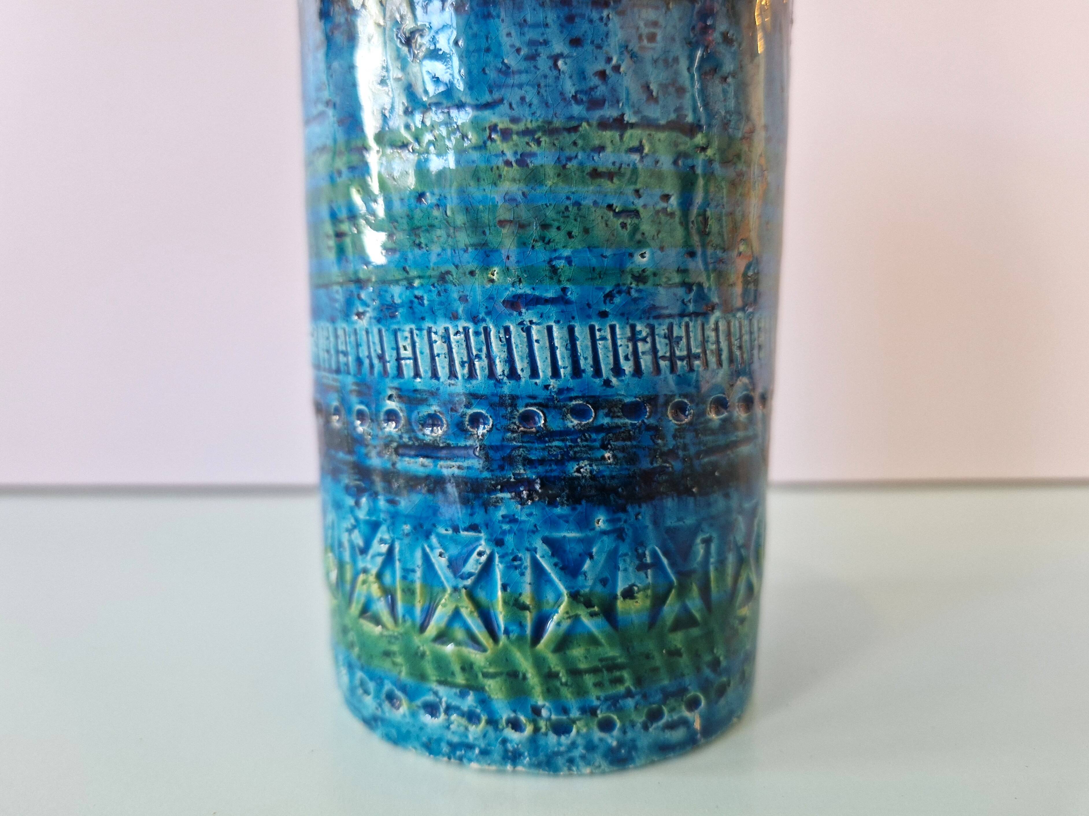'Rimini Blu' series ceramic vase by Aldo Londi for Bitossi, Italy 1960's