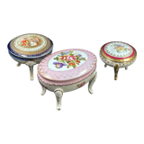 Set of 3 Limoges porcelain candy box