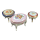Set of 3 Limoges porcelain candy box