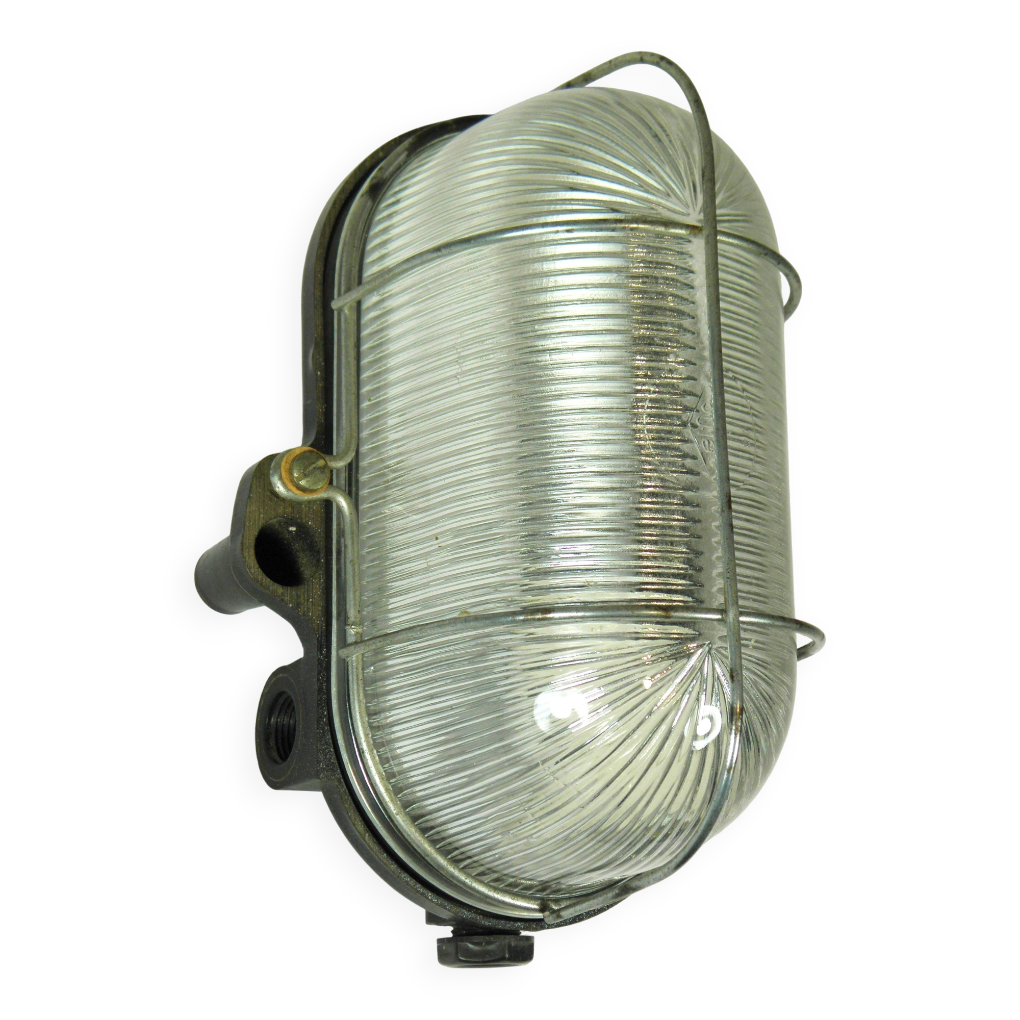 Glass and Bakelite wall light from the 1950s.