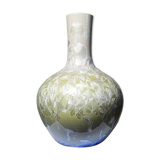 Vintage Jingdezhen Zhi porcelain globular vase with crystalline glazes.